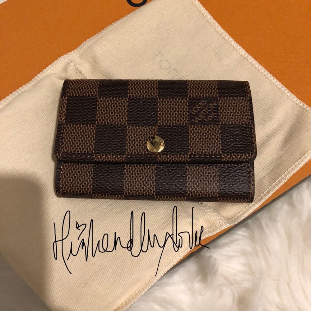 Authentic LV 6 key holder in Damier Ebene